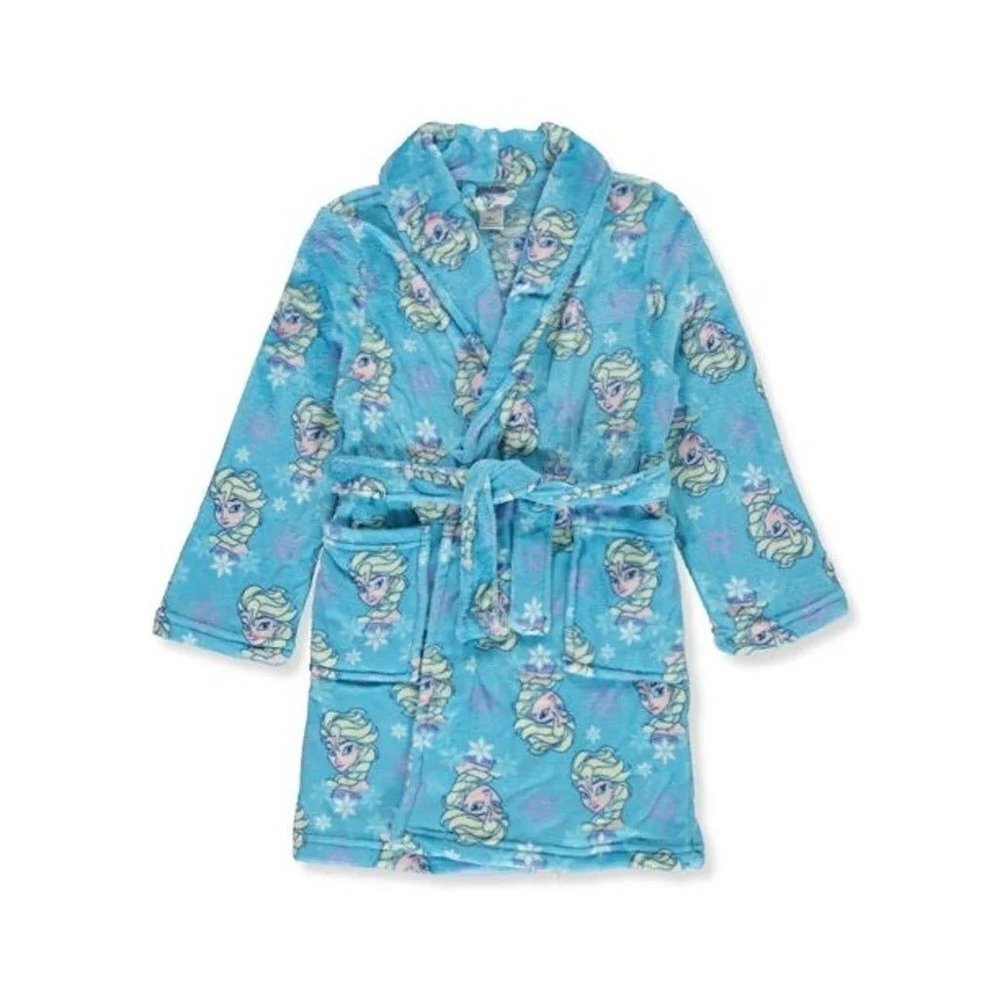Disney Frozen Girls' Elsa Bath Robe - aqua/multi
